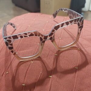 Stylish Leopard Print Square Glasses